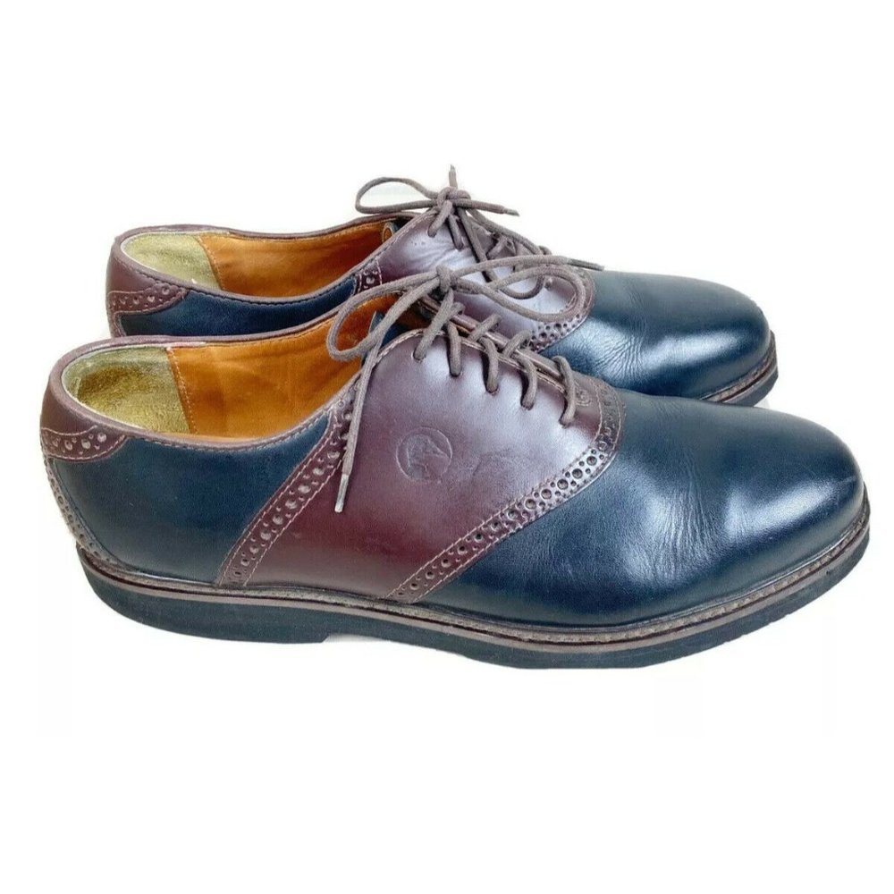 Duckhead Men 11.5 Two-Tone Navy/Maroon Cordovan Leather Lace Up Oxford Brazil